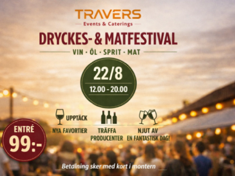 Travers Dryckes- & Matfestival 22/8
